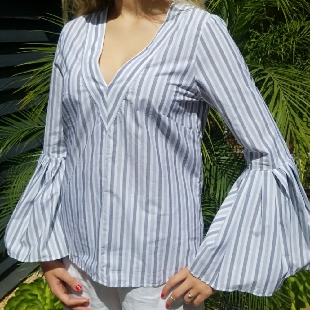 Kate McHale designer blouse NWT pouf sleeve